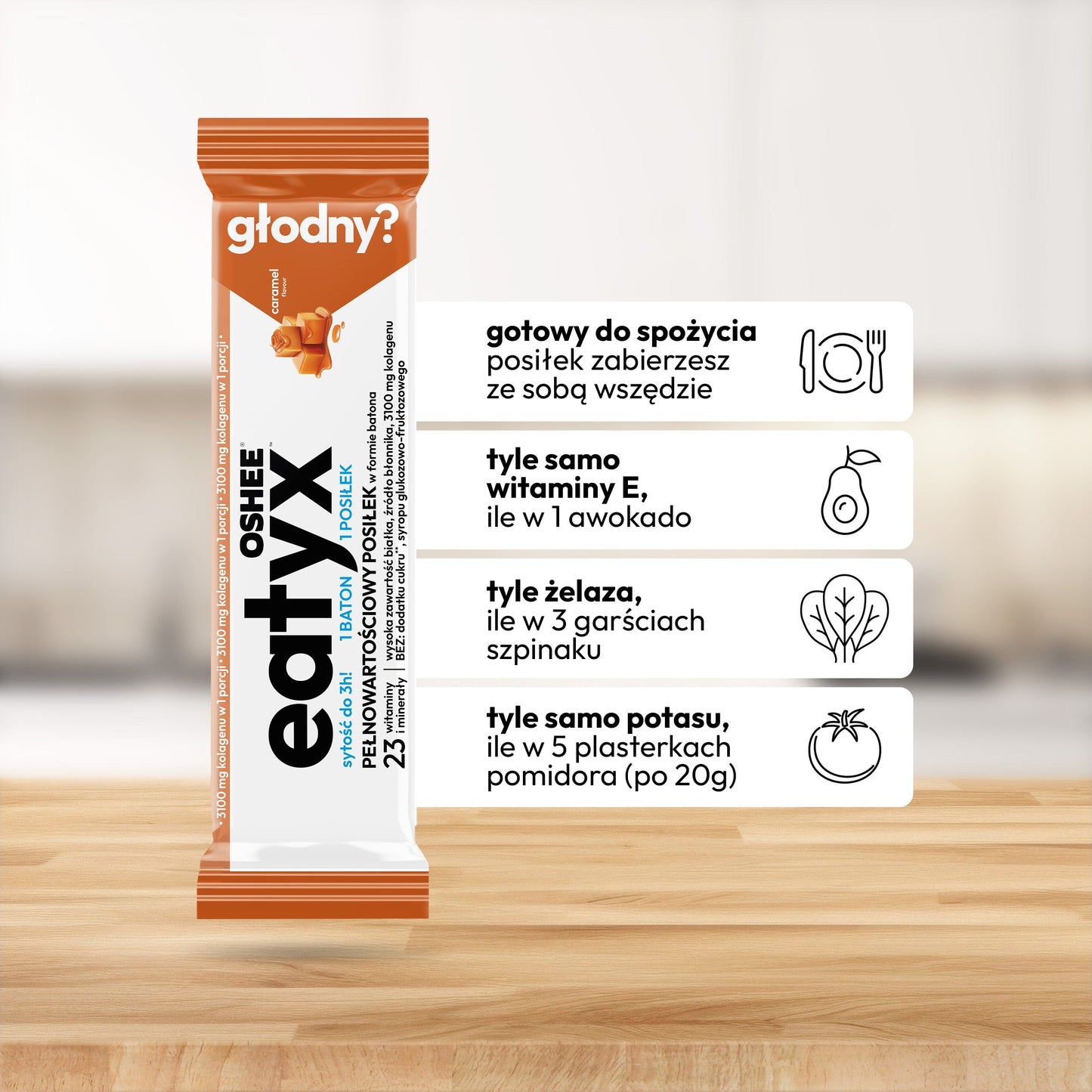 eatyx PEŁNOWARTOŚCIOWY POSIŁEK W FORMIE BATONA KARMEL 60g