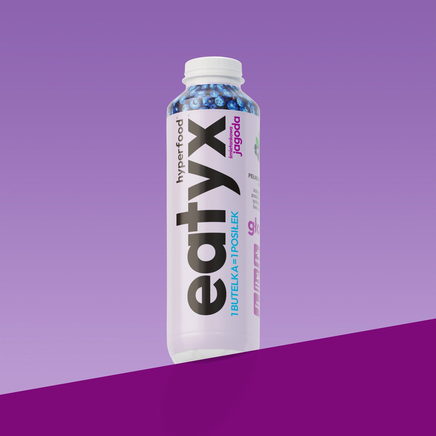 eatyx ZBILANSOWANY PEŁNOWARTOŚCIOWY POSIŁEK GOTOWY DO SPOŻYCIA ŚMIETANKOWA JAGODA 500 ml