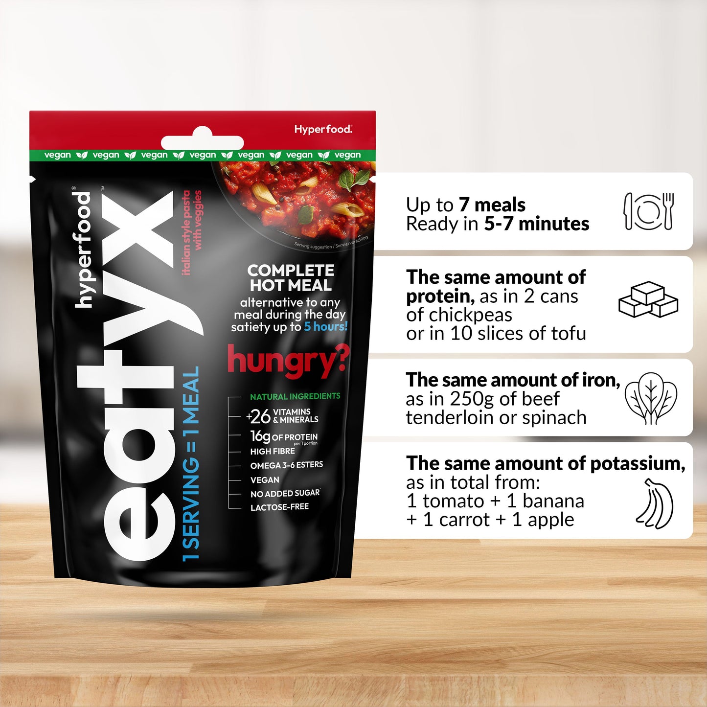 eatyx PEŁNOWARTOŚCIOWY POSIŁEK NA CIEPŁO MAKARON W STYLU WŁOSKIM (1 porcja)