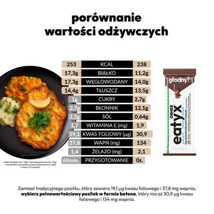 eatyx PEŁNOWARTOŚCIOWY POSIŁEK W FORMIE BATONA CZEKOLADA 60g