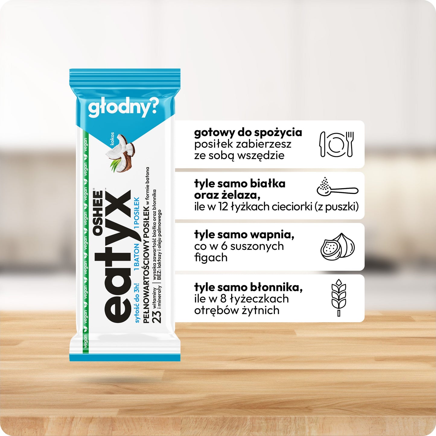 eatyx PEŁNOWARTOŚCIOWY POSIŁEK W FORMIE BATONA KOKOS 60g