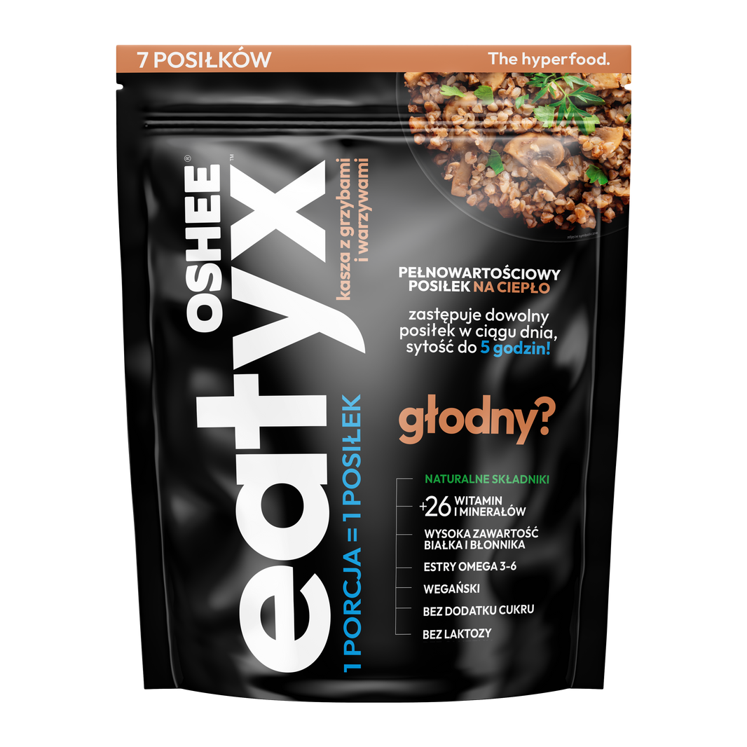 eatyx PEŁNOWARTOŚCIOWY POSIŁEK NA CIEPŁO KASZA Z GRZYBAMI I WARZYWAMI 630g