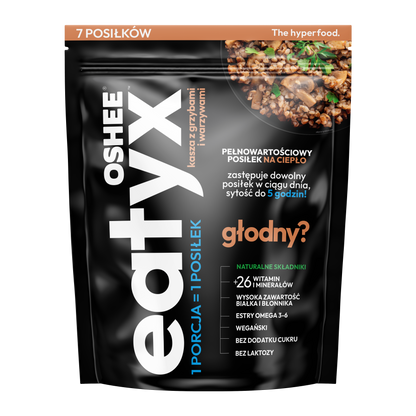 eatyx PEŁNOWARTOŚCIOWY POSIŁEK NA CIEPŁO KASZA Z GRZYBAMI I WARZYWAMI 630g