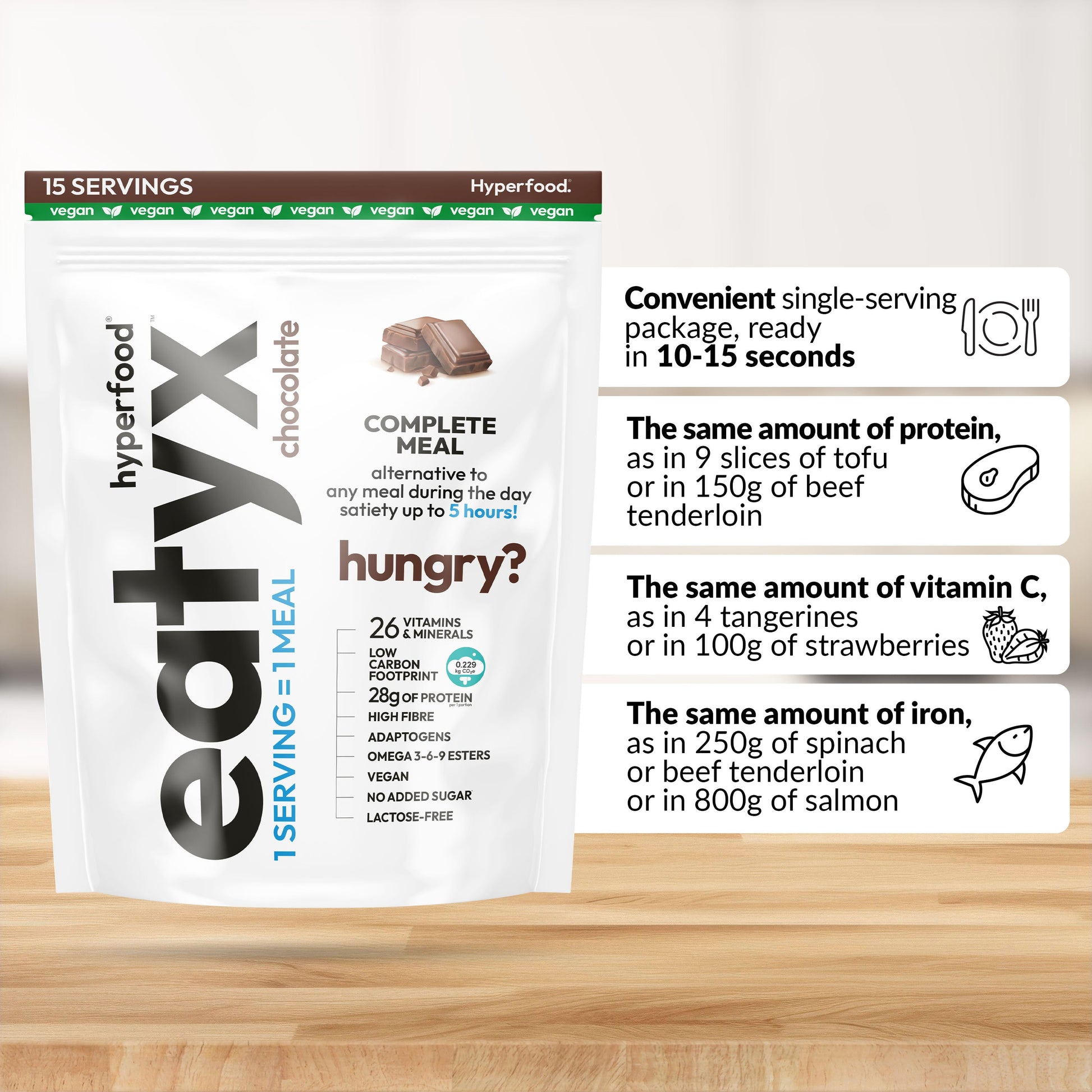 eatyx PEŁNOWARTOŚCIOWY POSIŁEK CZEKOLADA (duże opakowanie 15 porcji)