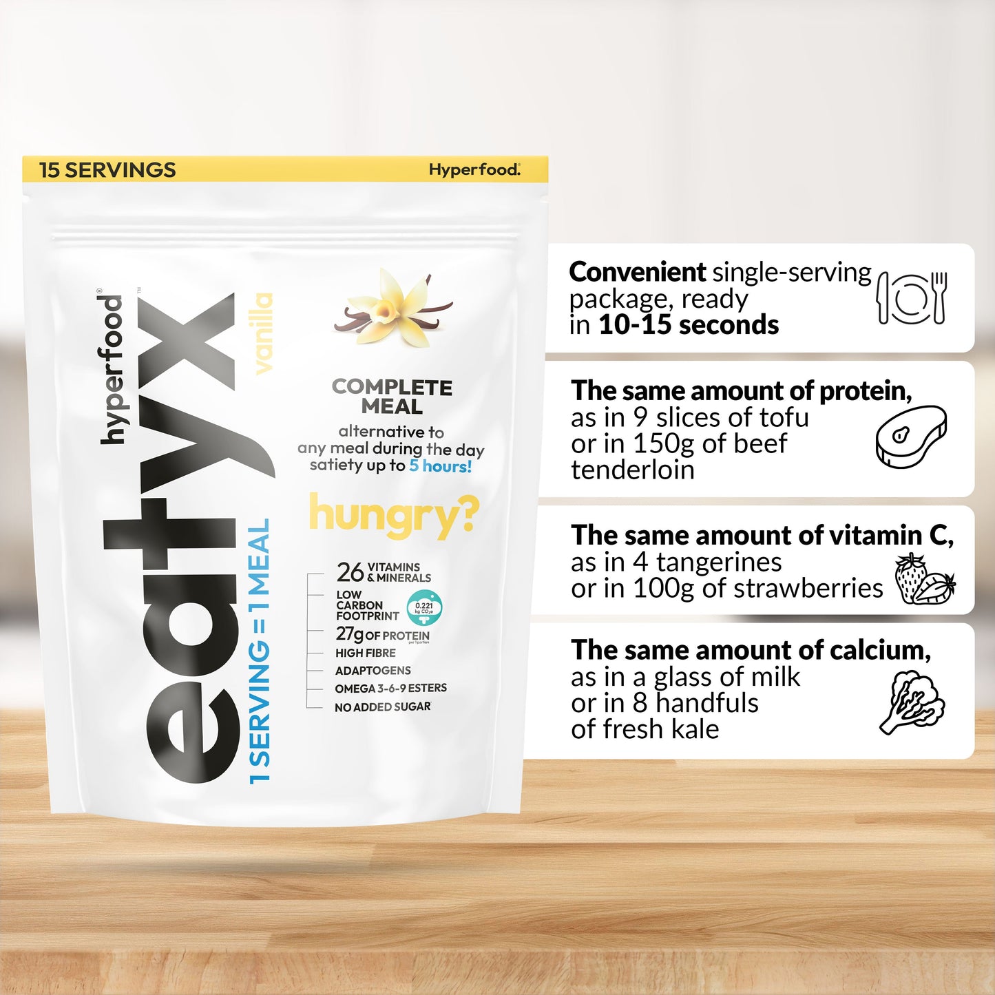 eatyx PEŁNOWARTOŚCIOWY POSIŁEK WANILIA (duże opakowanie 15 porcji)